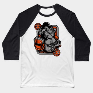 Kong Ape Gorilla Monkey Grey Orange Baseball T-Shirt